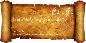 Csákány Gusztáv névjegykártya