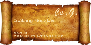 Csákány Gusztáv névjegykártya